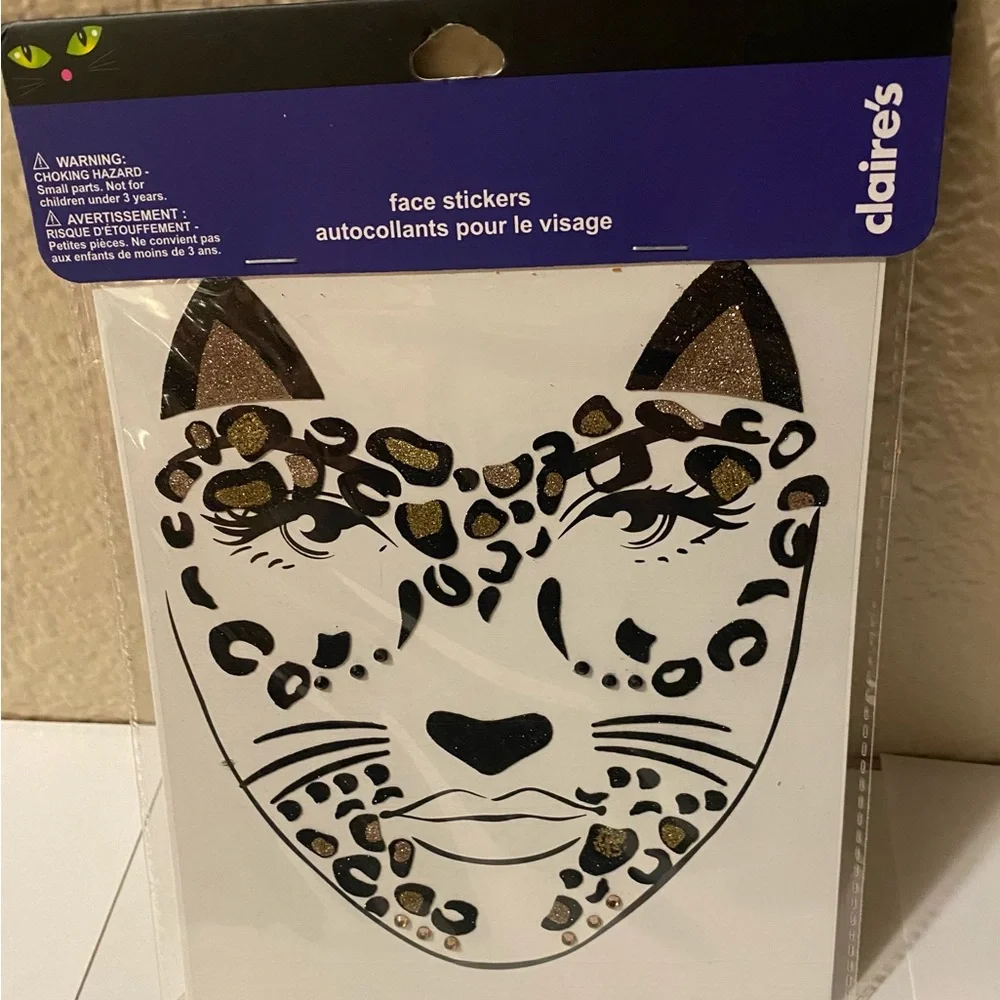 Claire’s leopard face stickers